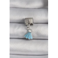 316L Çelik Gümüş Renk Mavi Renk Sallantı Elbise Model Nomination Charm