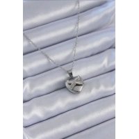 316L Çelik Gümüş Renk Zirkon Taşlı Kalp Model Kadın Kolye