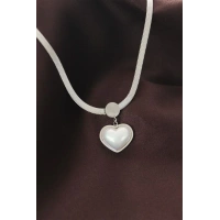 316L Çelik İtalyan Zincir Kalp Kolye