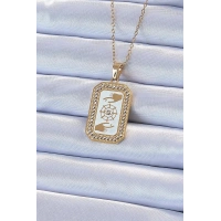 316L Çelik Zincir Altın Renk Mineli Zirkon Taşlı Göz Figür Tarot Kolye