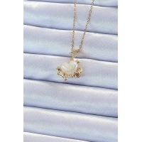 316L Çelik Zincir Altın Renk Zirkon Taşlı Gezegen Görünümlü Kalp Kolye