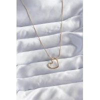 316L Çelik Zincir Gold Renk Kalp Model Kadın Kolye