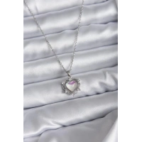316L Çelik Zincir Gümüş Renk Kalp Model Kadın Kolye