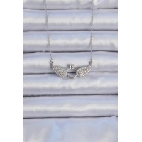 316L Çelik Zincir Gümüş Renk Kanatlı Tektaş Kolye