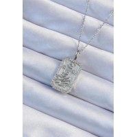 316L Çelik Zincir Gümüş Renk Zirkon Taşlı Çerçeveli Tarot Kolye