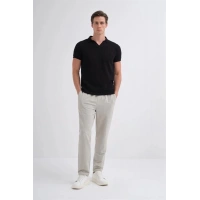 4012 Örgü Polo Yaka Erkek TShirt Siyah