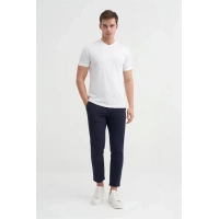 4624 Basıc V Yaka Erkek T-Shirt Beyaz