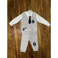 6-24 Aylık Kravatlı Üçlü Takım Gri