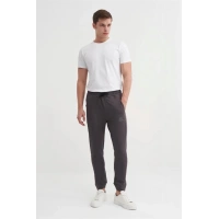 8017 2 İplik Slim Fit Erkek Eşofman Altı Gri