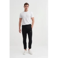 8017 2 İplik Slim Fit Erkek Eşofman Altı Siyah