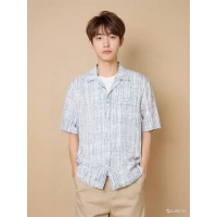 974456 Apaş Yaka Viskon Kumaş Kısa Kollu Erkek Gömlek Beyaz