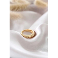 Altın Renk Ayarlamalı Burgu Kadın Yüzük