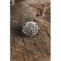 Antik Gümüş Renk Akrep İşleme Ayarlanabilir Erkek Yüzük
