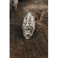 Antik Gümüş Renk Ejderha Kafası Model Ayarlanabilir Erkek Yüzük