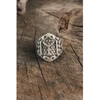 Antik Gümüş Renk IYI İşleme Ayarlanabilir Erkek Yüzük