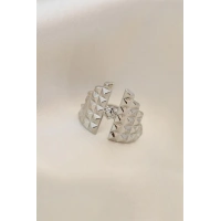 Ayarlamalı Gümüş Renk Metal Zirkon Taşlı Piramit Yüzük