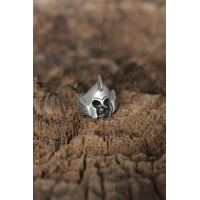 Ayarlanabilir Miğferli Kuru Kafa Tasarımlı Erkek Yüzük