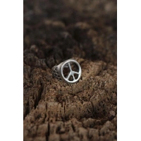 Barış İşareti Tasarımlı Ayarlamalı Erkek Yüzük