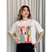Baskılı Crop Kadın T-Shirt