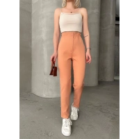 Beli lastikli karamel pantolon