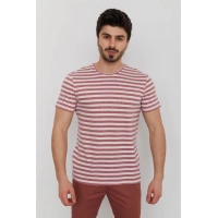 Bisiklet Yaka Baskılı Erkek T-Shirt