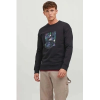 Bisiklet Yaka Baskılı Sweatshirt