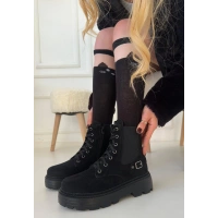 Boby Siyah Süet Bağcıklı Bot