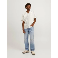 Boru Paça Yırtmaçlı %100 Pamuk Erkek Denim