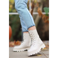 Bria Bej Cilt Bağcıklı Bot