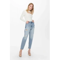 Carrot Fit Yırtık Mom Jean