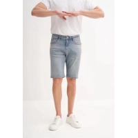 CAZ6703 Likralı Erkek Kot Short Lacivert