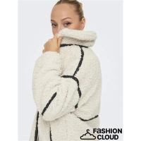 Deri Detaylı Oversize Kadın Ceket