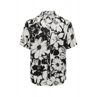 Erkek Çiçek Desenli Kısa Kollu Erkek Gömlek