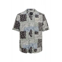 Erkek Kısa Kollu Desenli Erkek Gömlek