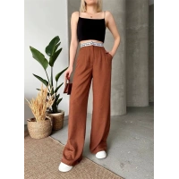 Flamlı kahve pantolon