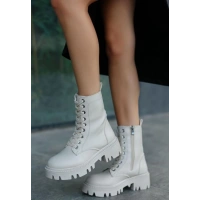 Flona Bej Cilt Bağcıklı Bot