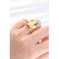 Gold Renk Ayarlanabilir Kavisli Ayna Yüzük