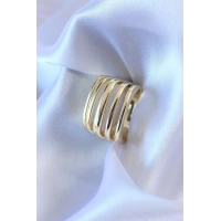 Gold Renk Kaburga Model Kadın Yüzük