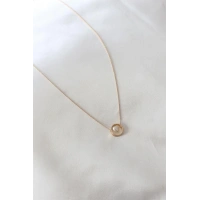 Gold Renk Minimal Kalp Figür Kadın Kolye