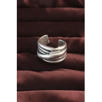 Gümüş Renk Kaburga Model Ayarlamalı Erkek Yüzük