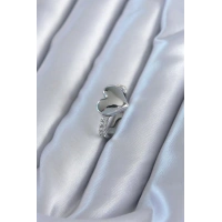 Gümüş Renk Pirinç Zirkon Taşlı Kalp Model Kadın Yüzük