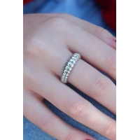 Gümüş Renk Sarmal Model Kadın Yüzük