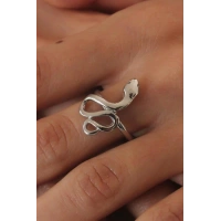 Gümüş Renk Yılan Model Kadın Yüzük