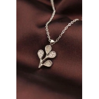 Gümüş Renk Zirkon Taşlı Çoklu Balon Kolye