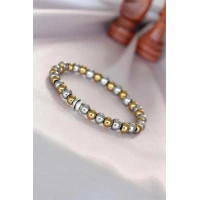 Hematit Silver Gold Renk Doğal Taş Erkek Bileklik