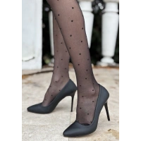 Hillar Siyah Saten Stiletto Ayakkabı