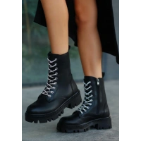 Jinox Siyah Cilt Bağcıklı Bot