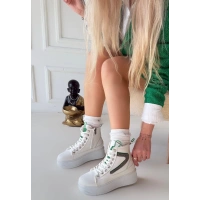 Joila Beyaz Cilt Yeşil Detaylı Bot