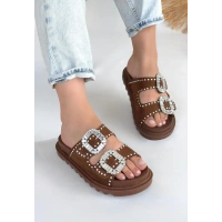 Juana Taba  Nubuk  Taşlı Terlik