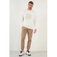 Kabartma Baskılı Oversıze Erkek Sweatshırt